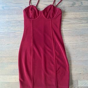 Burgundy Charlotte Russe Stretchy Mini Dress